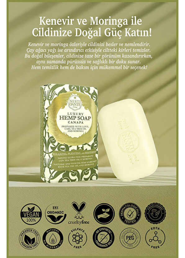 Nesti Dante Luxury <not>Hemp</not> Soothing Vegan Care Bar Soap 250 g - 2