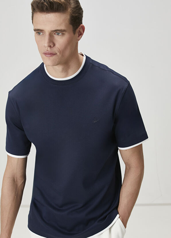 Beymen Club Lacivert Kontrast T-shirt - 2
