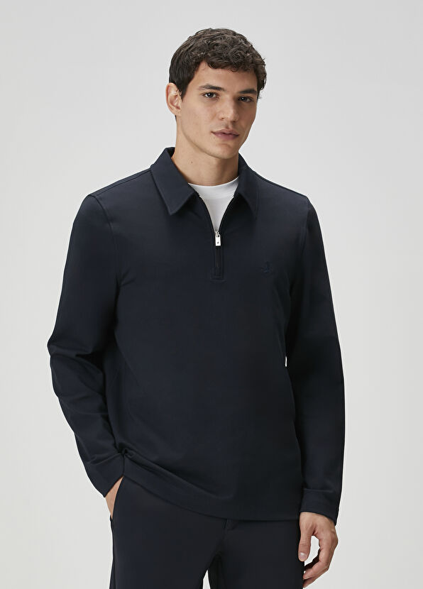 Beymen Club Comfort Fit Navy Blue Polo Sweatshirt - 1