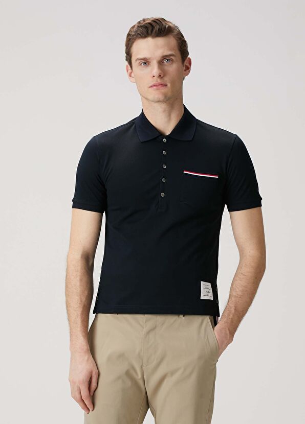 Thom Browne Lacivert Polo Yaka T-shirt - 1