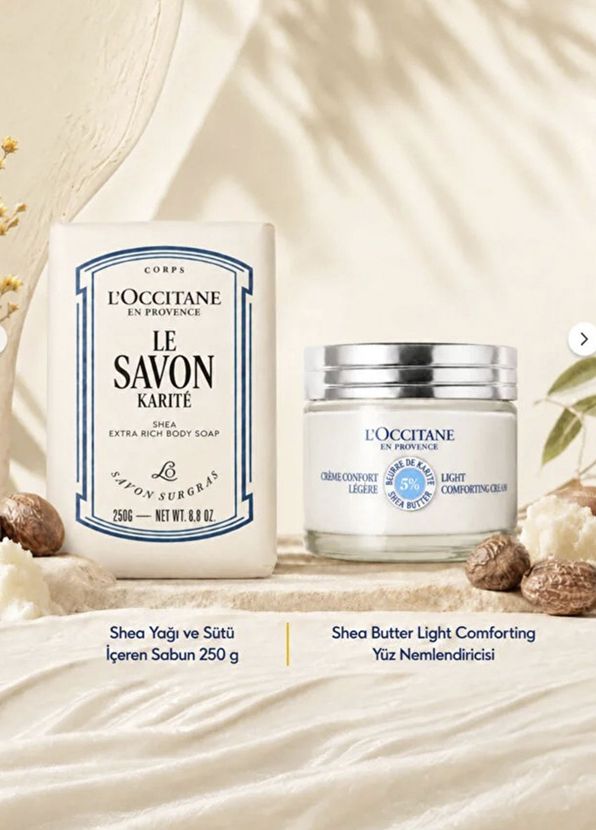 L'Occitane Shea Nemlendirici Yüz Kremi ve Sütlü Sabun 2'li Set - 2