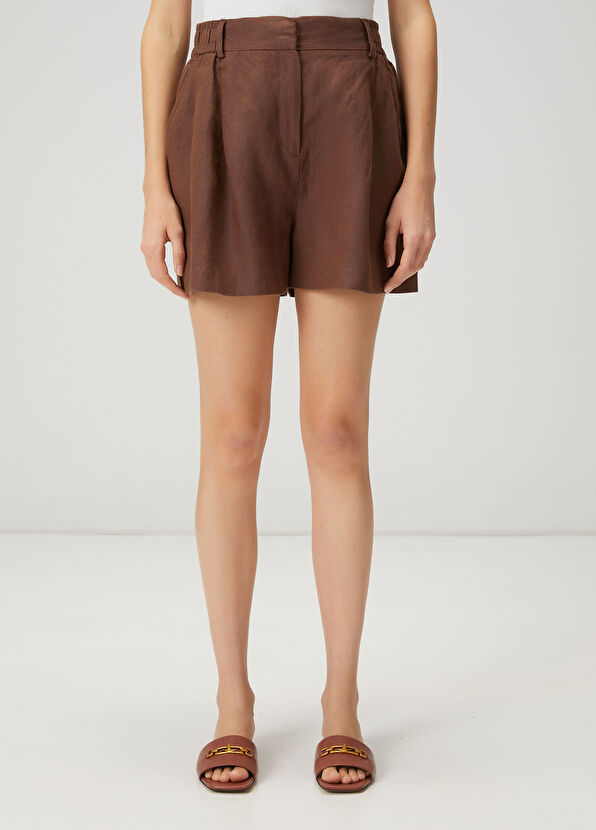 Beymen Club Light Brown Linen Shorts - 3