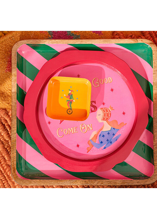 Zsa Zsa Zsu Nanpur Red Iron Decorative Tray - 2