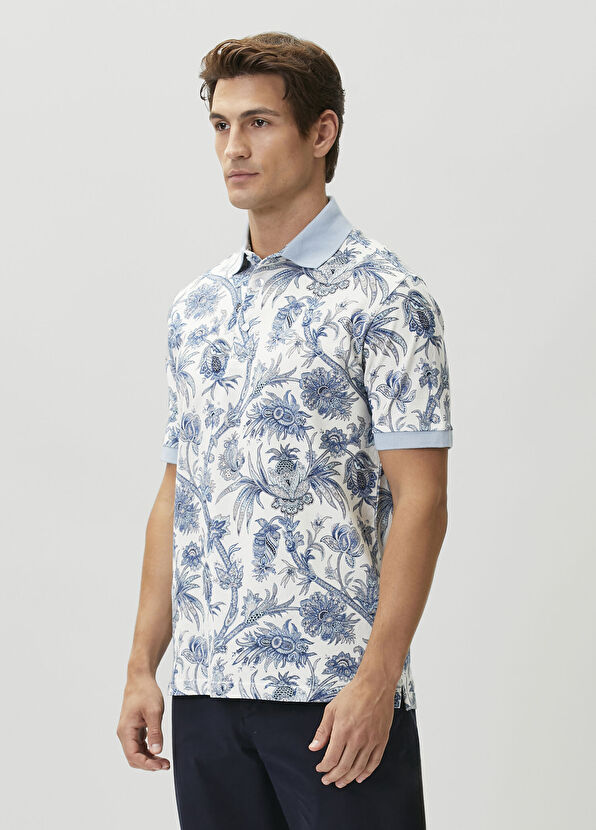 Etro Blue White Polo Ethnic Print Sweatshirt - 3