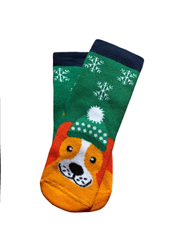 Lille Trove Lille Trove Snow Dog Yılbaşı Temalı Unisex Çocuk Çorap - 1