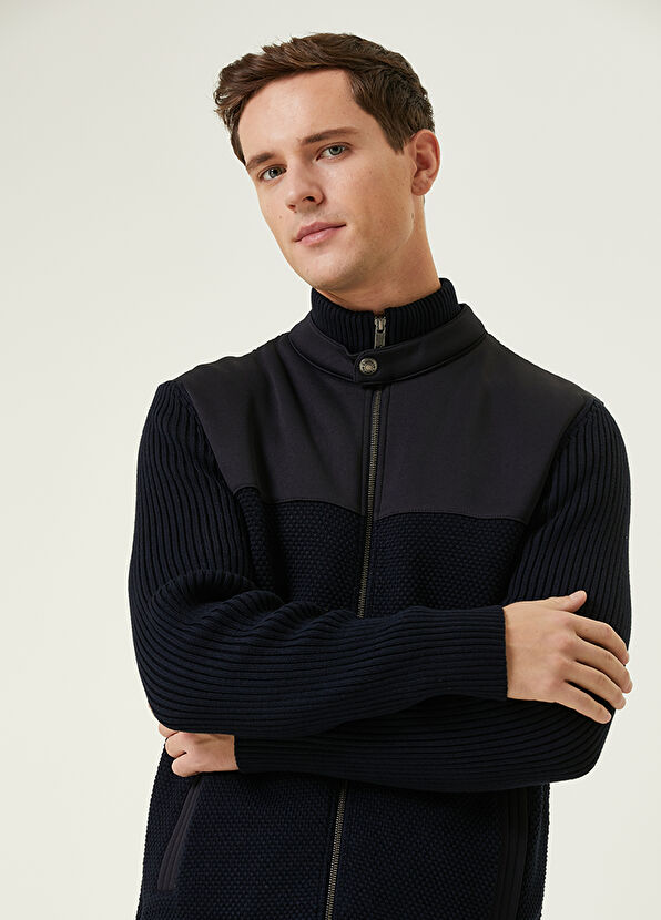 Beymen Club Lacivert Pirinç Örgü Dokulu Triko Hırka - 2