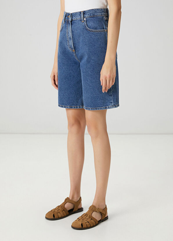 Beymen Club Blue Denim Bermuda - 2