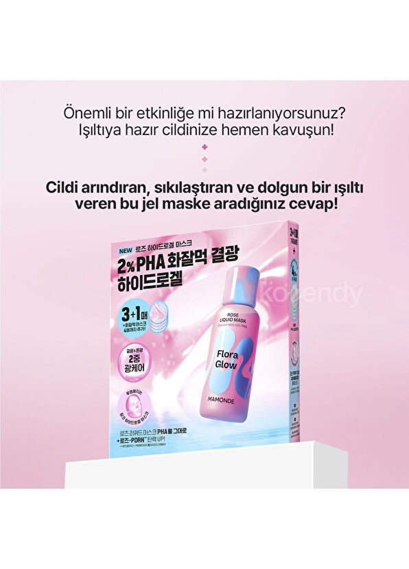 Mamonde Flora Glow Rose Hydrogel Mask Pürüzsüzlük Koruyucu ve Işıltı Artırıcı Hidrojel Yüz Masksie 42 gr - 3