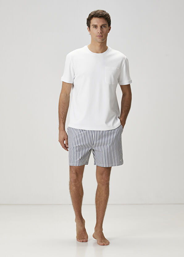 Beymen Club Lacivert Çizgi Desenli Pijama Seti - 1