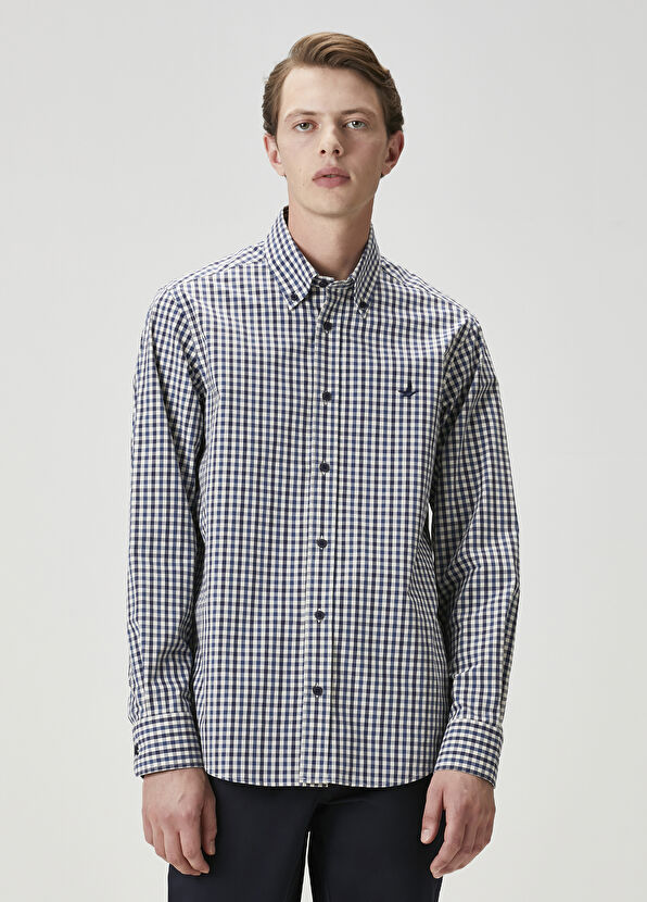 Beymen Club Lacivert Pötikare Desenli Gömlek - 3