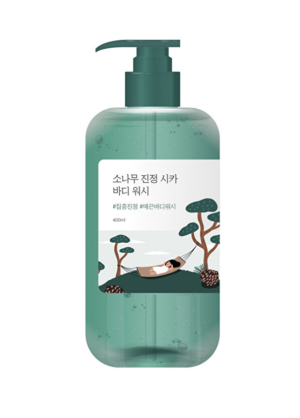 Round Lab Pine Tree Calming Cica Vücut Aknesi ve Gözenek Karşıtı Çam Ağacı Özlü Vücut Temizleyici 400 ml - 1