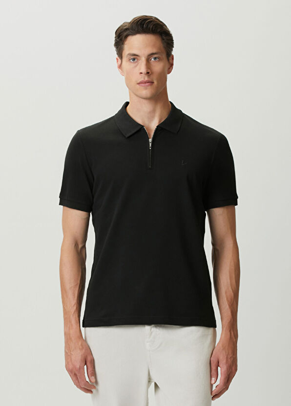 Beymen Club Siyah Polo Yaka Fermuarlı T-shirt - 1