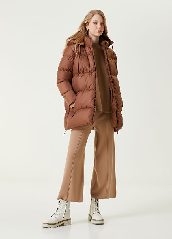 Beymen Club Kahverengi Kapüşonlu Mont - 2