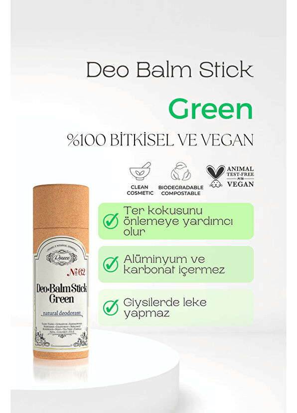 Rosece Deo Balm Stick Green Doğal Deodorant 60 ml - 2