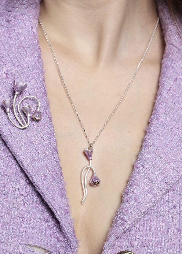 Ezra Baghaki Jewellery Sarmal Çiğdem 925 Ayar Gümüş Kadın Kolye - 4
