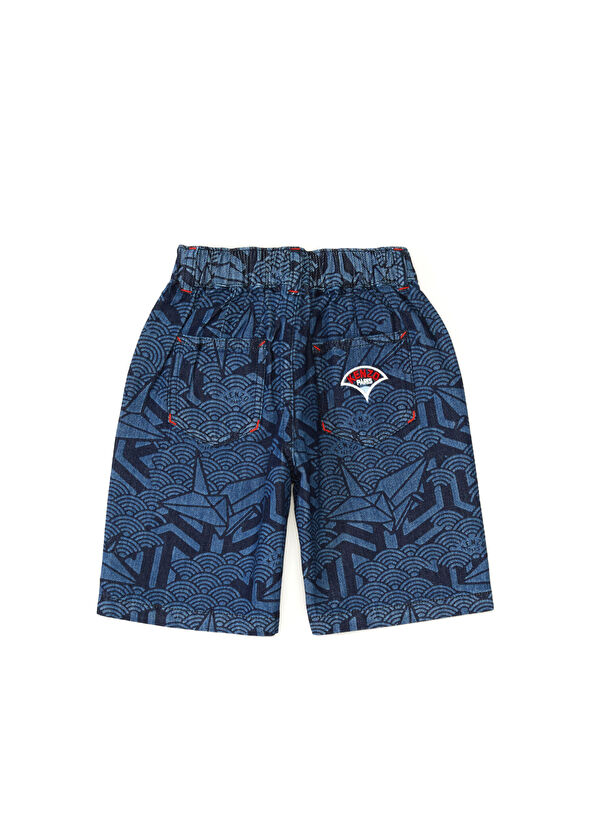 Kenzo Lacivert Desenli Erkek Çocuk Bermuda - 2