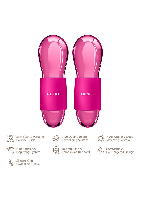Geske Cool & Warm Face Massager Fuşya Soğutma ve Isıtmalı Yüz Masaj Aleti  - 3
