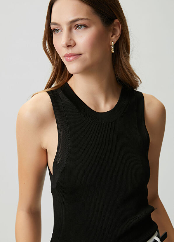Beymen Club Black flush basic knitwear tank top - 2