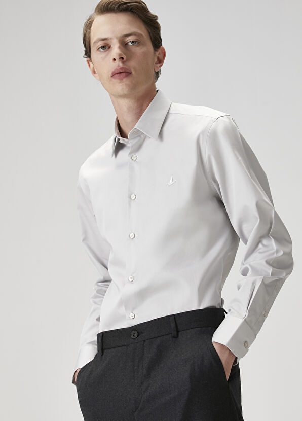 Beymen Club Slim Fit Grey Shirt - 1