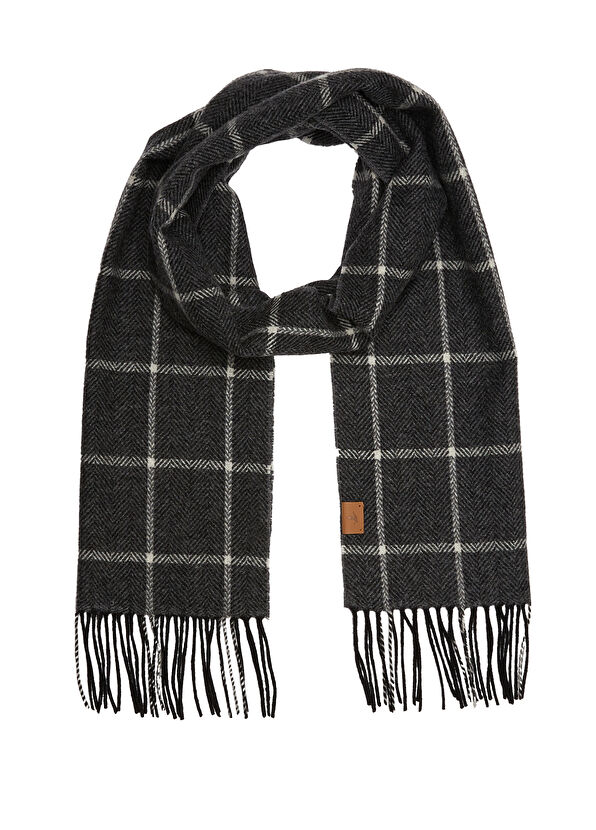 Beymen Club Gri Erkek Yün Kaşmir Karışımlı Atkı - 2