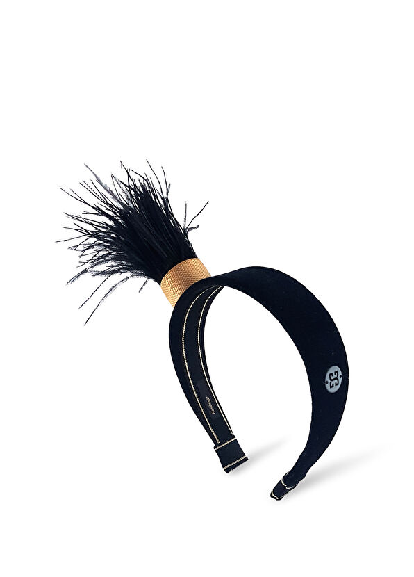 Sibi Hats Cabaret Ostrich Feather Black Women's Dressy Headband - 1