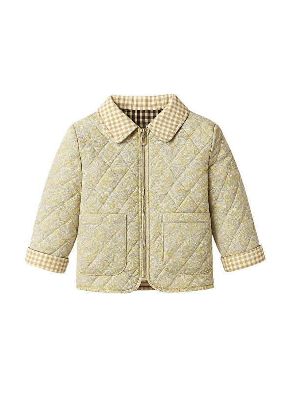 Ninova Çiçekli Fermuarlı Kız Çocuk Mont - Görsel 2