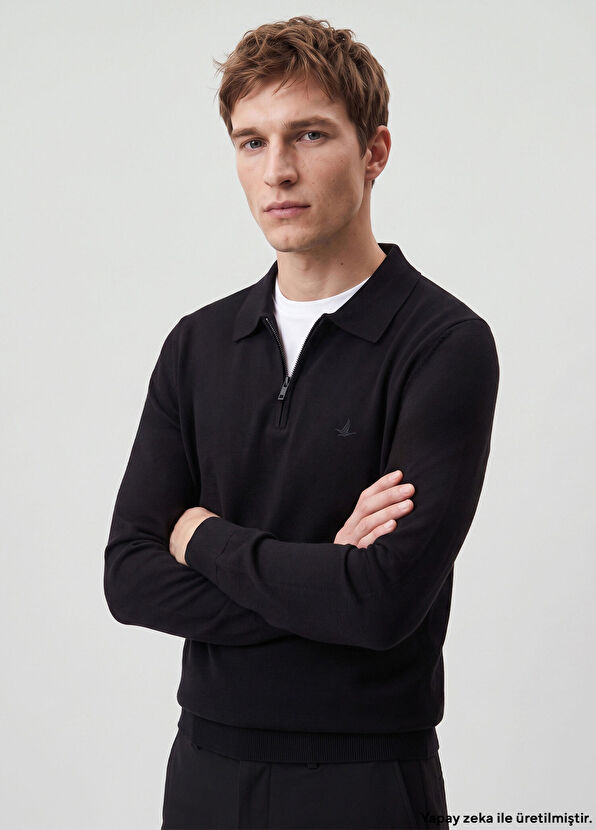 Beymen Club Black Polo Sweater - 1