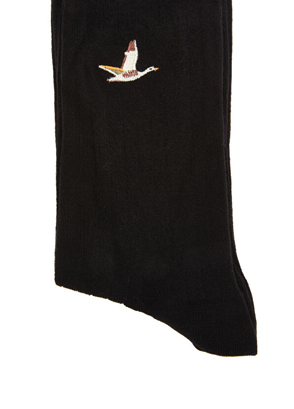 Beymen Club Black Logo Men's Derby Socks - 2