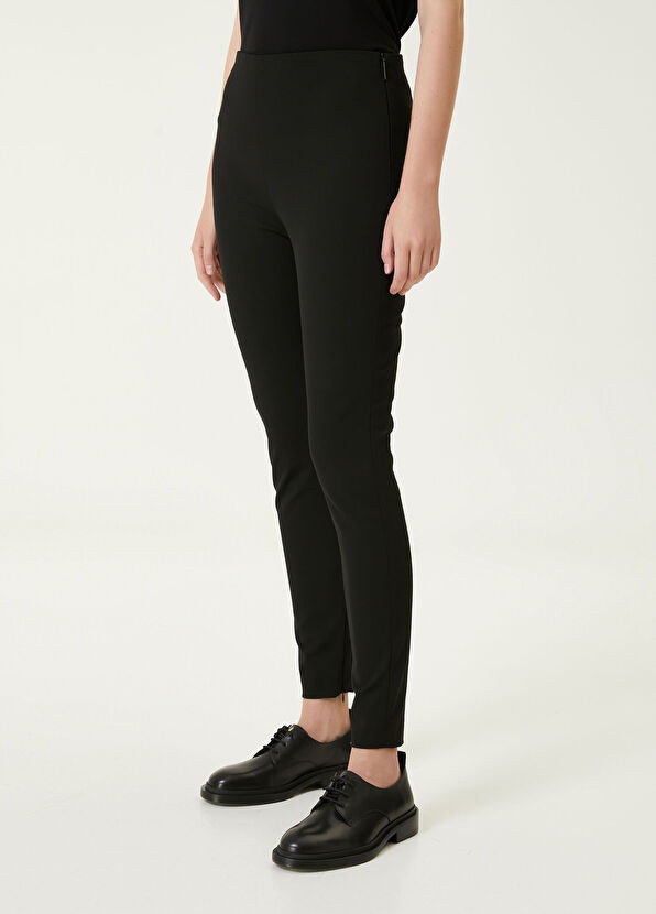 Beymen Club Siyah Yanı Fermuarlı Tayt Pantolon - 2