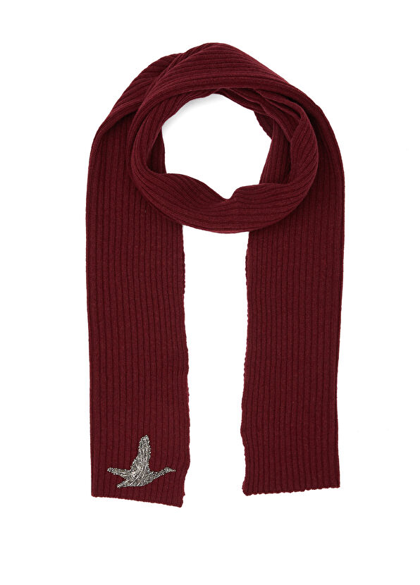 Beymen Club Burgundy Rib Women's Wool Scarf - 1