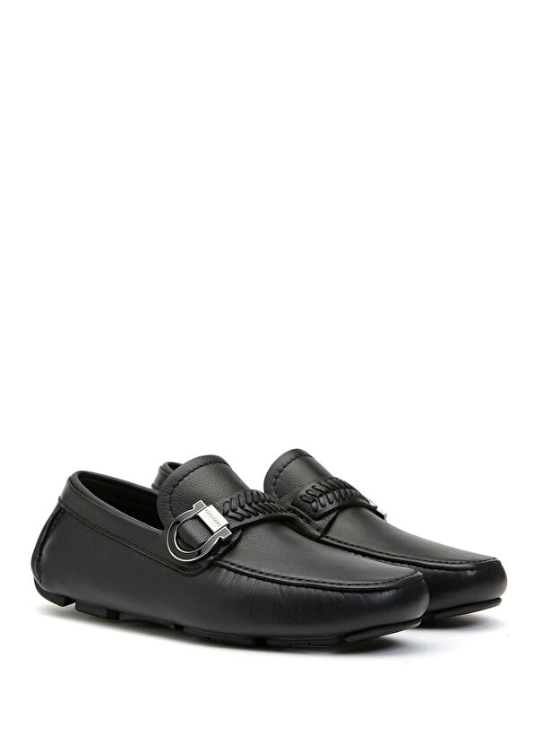 Siyah Logo Tokalı Erkek Deri Driver - Görsel 3