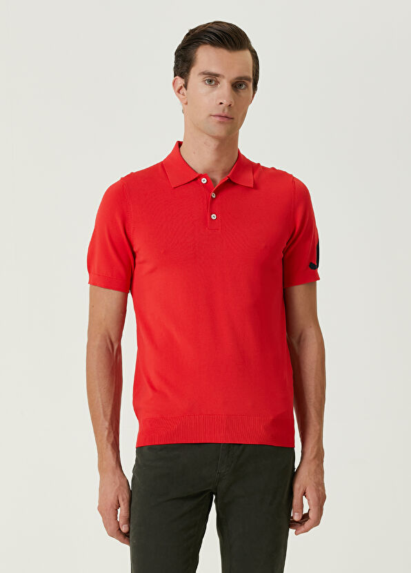 Beymen Club Kırmızı Polo Yaka Kaz Jakarlı Kısa Kollu Triko - 4