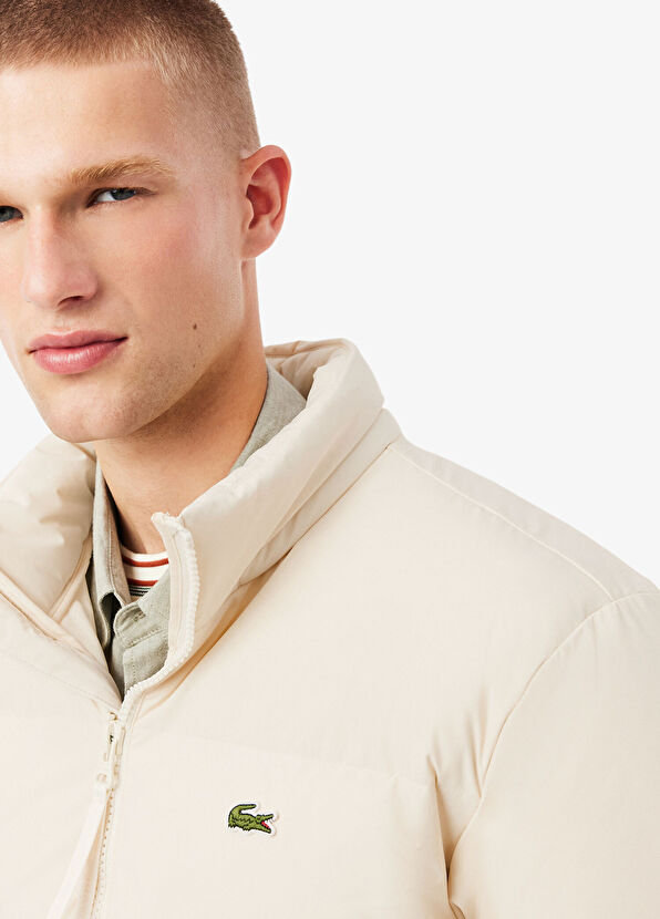Lacoste Krem Relaxed Fit Kapüşonlu Erkek Mont - 4