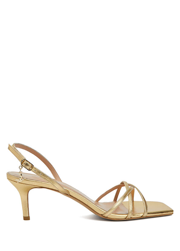 Beymen Club Gold Women's Leather Sandals - 1