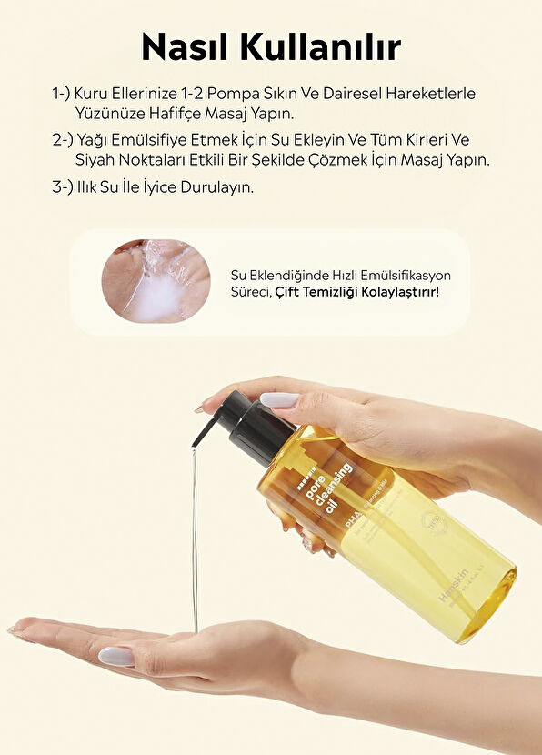 Hanskin Hanskin Pore Cleansing Oil Pha Hassas ce Toleranssız Ciltler İçin Gözenek ve Makyaj Temizleme Yağı 300 ml - 3
