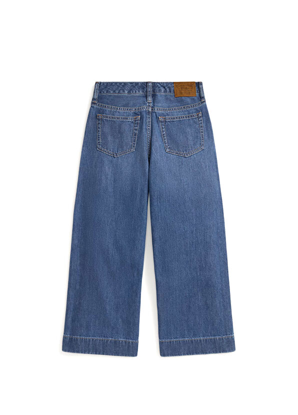 Polo Ralph Lauren Mavi Pileli Kız Çocuk Jean Pantolon - 2