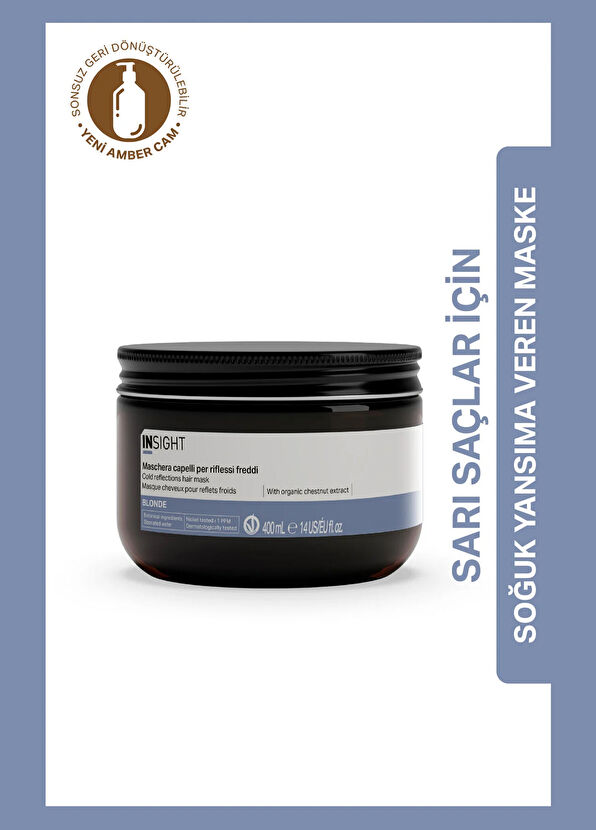 Insight Blonde Cold Reflections Glass Jar Cold Reflection Hair Mask 400 ml - 2