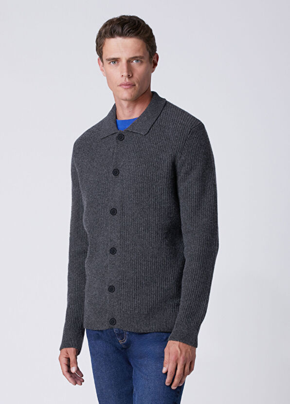 Beymen Club Anthracite Cashmere Blend Knit Cardigan - 4