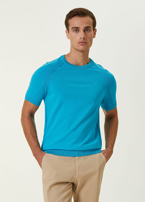 Beymen Club Turquoise Short Sleeve Sweater - 1