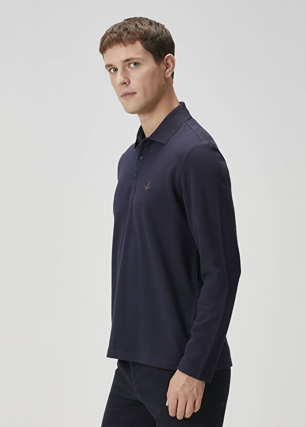 Beymen Club Comfort Fit Navy Blue Polo Sweatshirt - 2