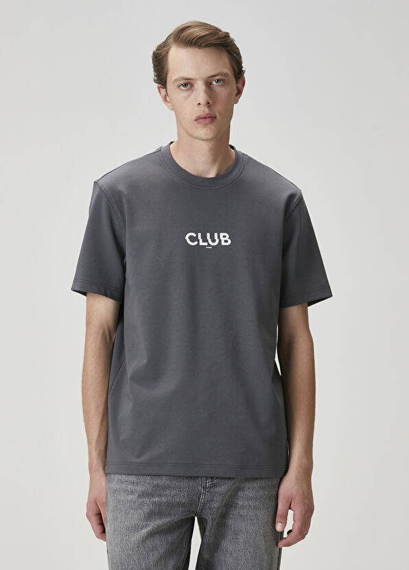 Beymen Club Antrasit Logo Baskılı T-shirt - 1