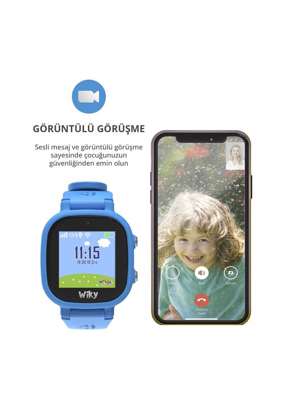 Wiky Watch Video and Voice Call Kids Watch with Blue 5E eSim - 3
