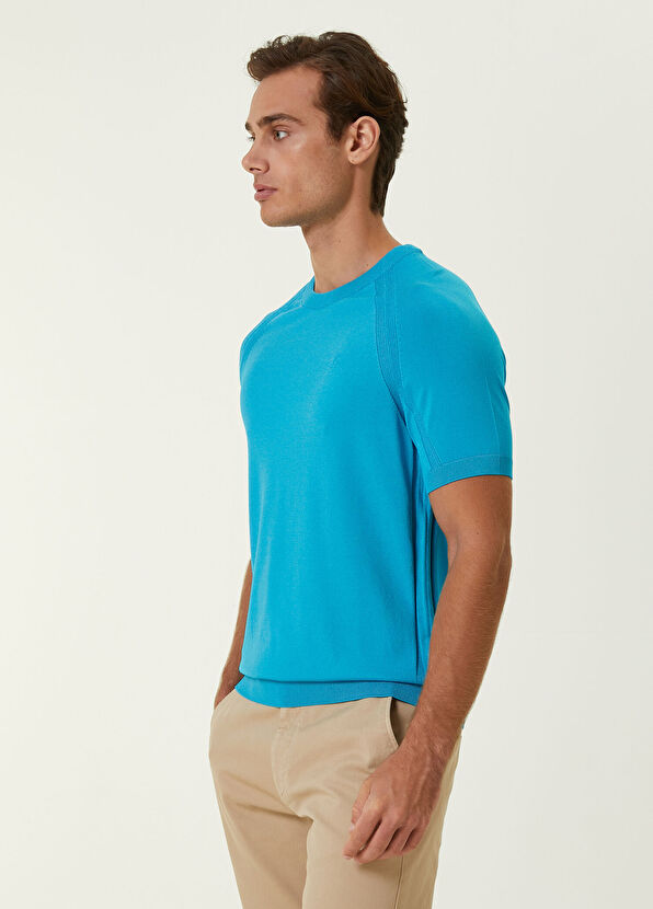 Beymen Club Turquoise Short Sleeve Sweater - 3