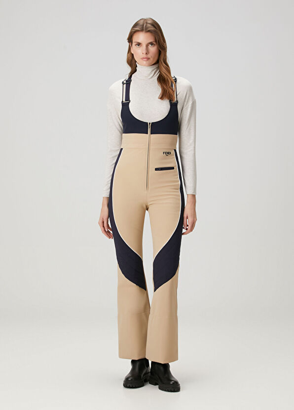 Fendi Beige Logo Embroidered Ski Suit - 2
