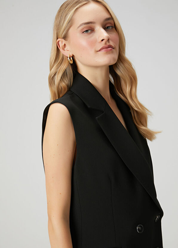 Beymen Club Siyah Kruvaze Yelek - 2