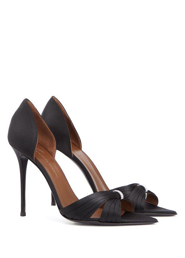 Giuseppe Zanotti Lumière Black Satin High Heel Shoes - 2