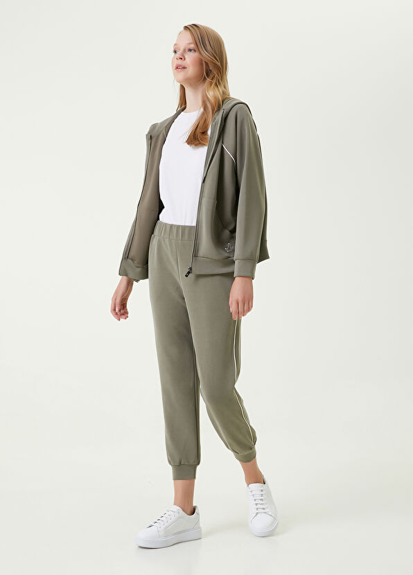 Beymen Club Olive Hooded Contrast-Trimmed Sweatshirt - 2