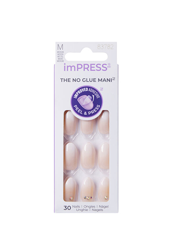 Impress Taşlı Ombre Kendinden Yapışkanlı Uzun Takma Tırnak - 1