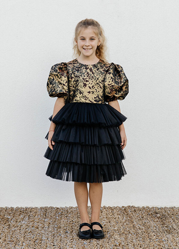 Lullmom Black Girl's Taffeta Dress - 2