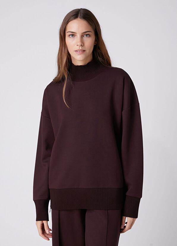 Beymen Club Plum Knit Inserted Sweatshirt - 4